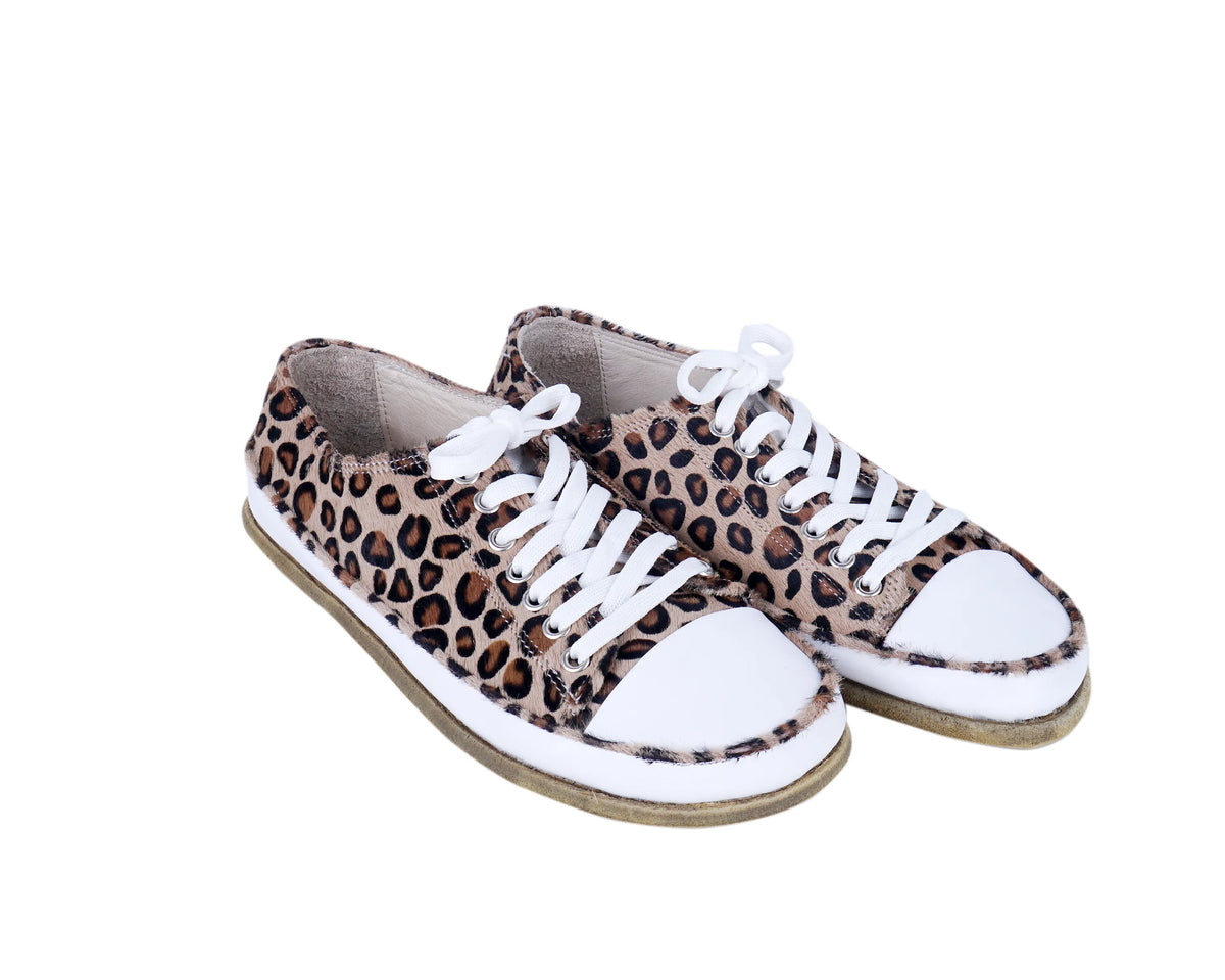Hair Barefoot Converse Shoes – Classic Sole — Leather Sole – Leopard