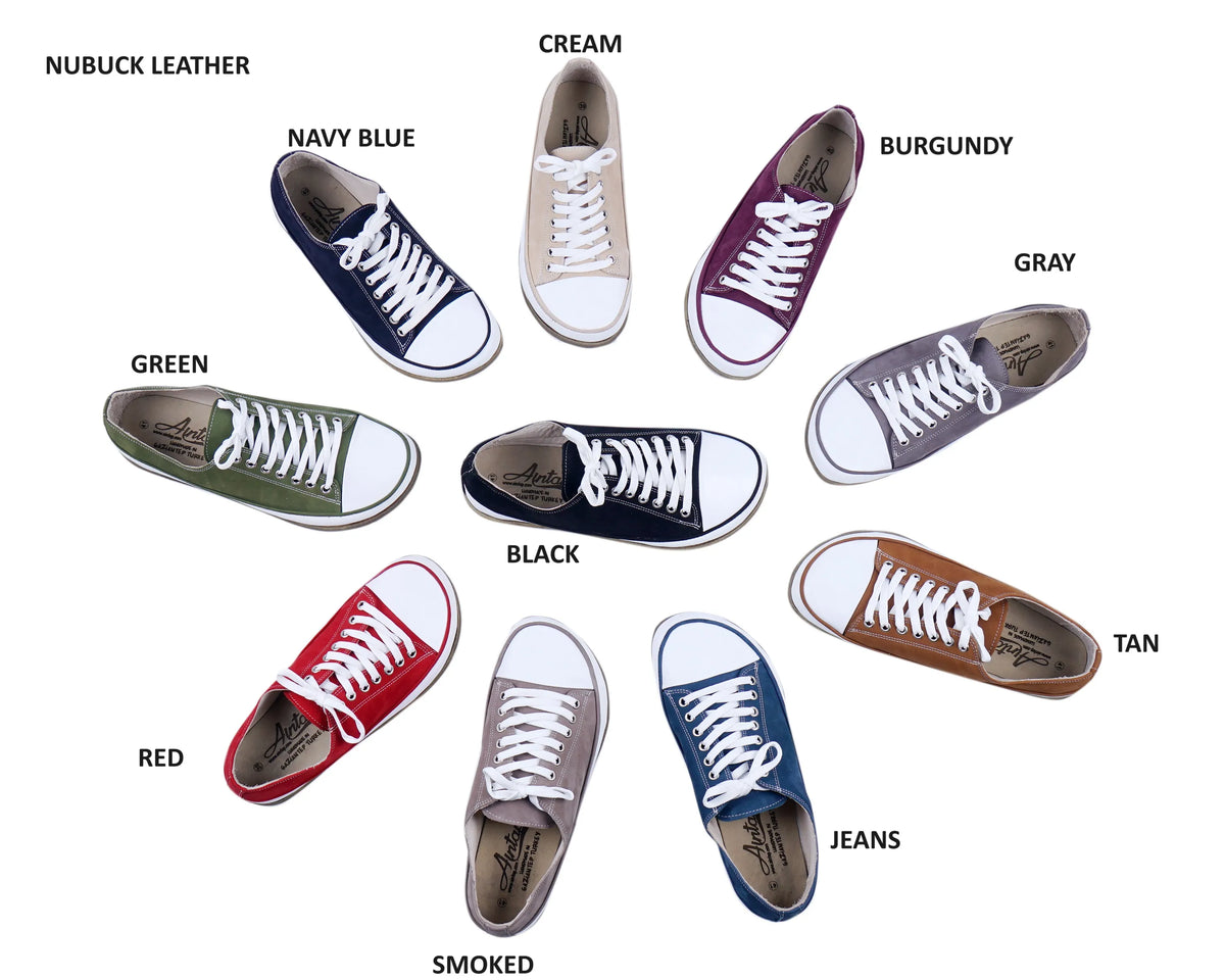 Nubuck Barefoot Converse Shoes – Classic Sole — Leather Sole – Tan