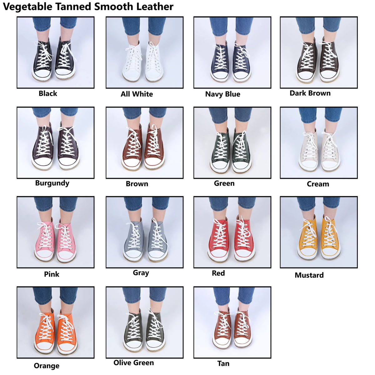 Smooth Barefoot Long Boots Converse Shoes – Classic Sole — Leather Sole – Tan