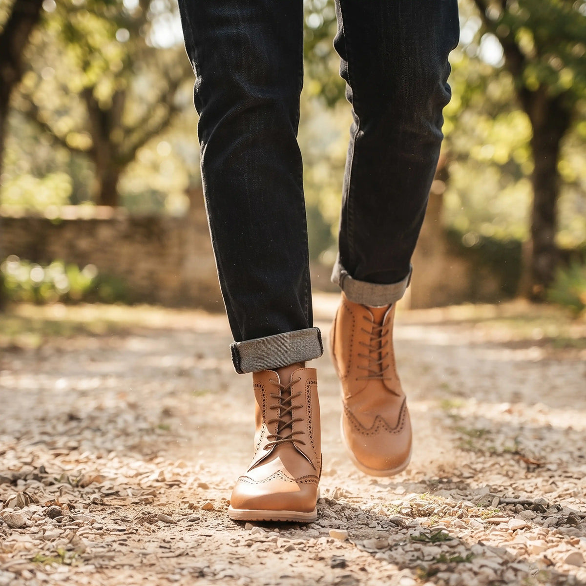 Smooth Barefoot Moccasin Boots Shoes – Eva Outsole – Tan