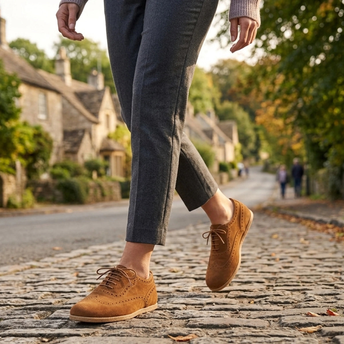 Suede Barefoot Moccasin Shoes – Classic Sole — Leather Sole – Tan