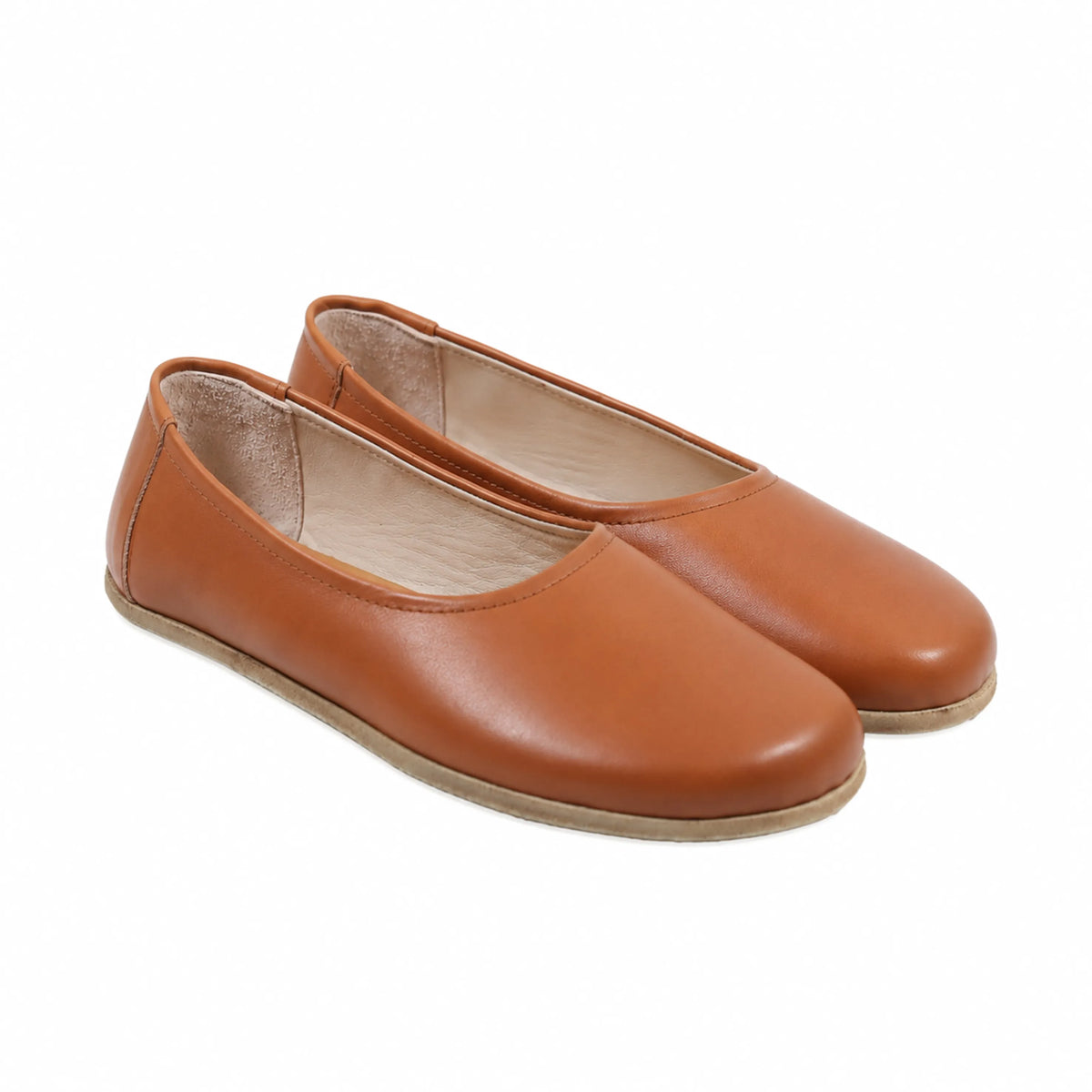 Smooth Barefoot Ballet Shoes – Classic Sole — Leather Sole – Tan