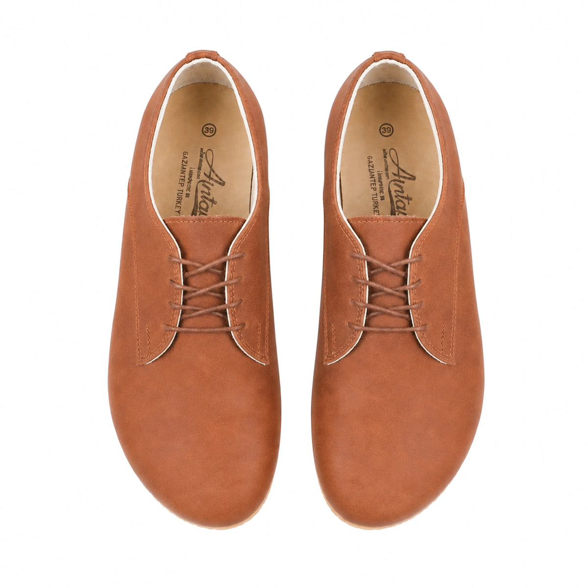 Crazy Barefoot Oxford Shoes — Leather Sole – Honey Camel