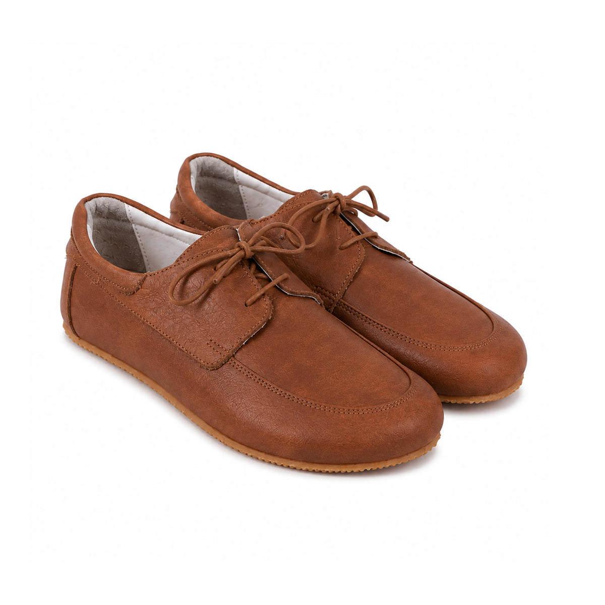 Crazy Barefoot Laces Penny Loafer Shoes – Rubber Sole – Honey Camel