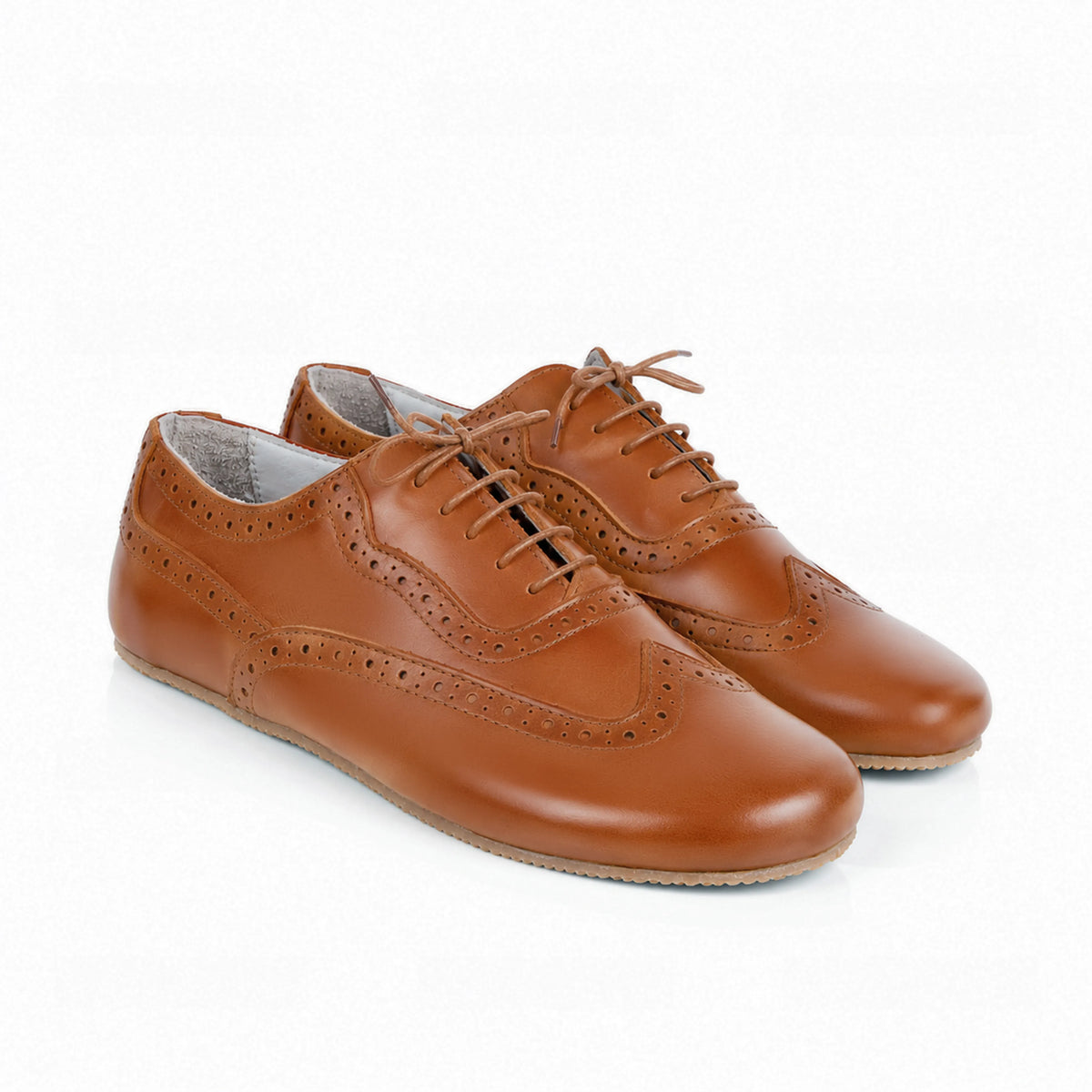 Smooth Barefoot Moccasin Shoes – Rubber Sole – Tan