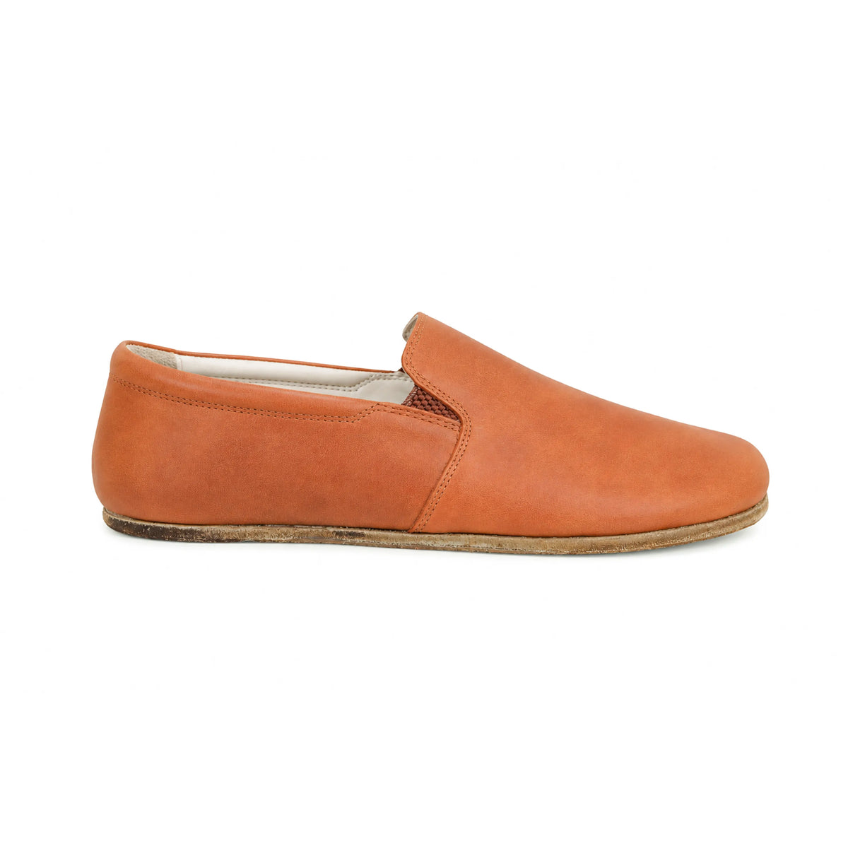 Crazy Barefoot Slip-On Shoes – Classic Sole — Leather Sole – Honey Camel