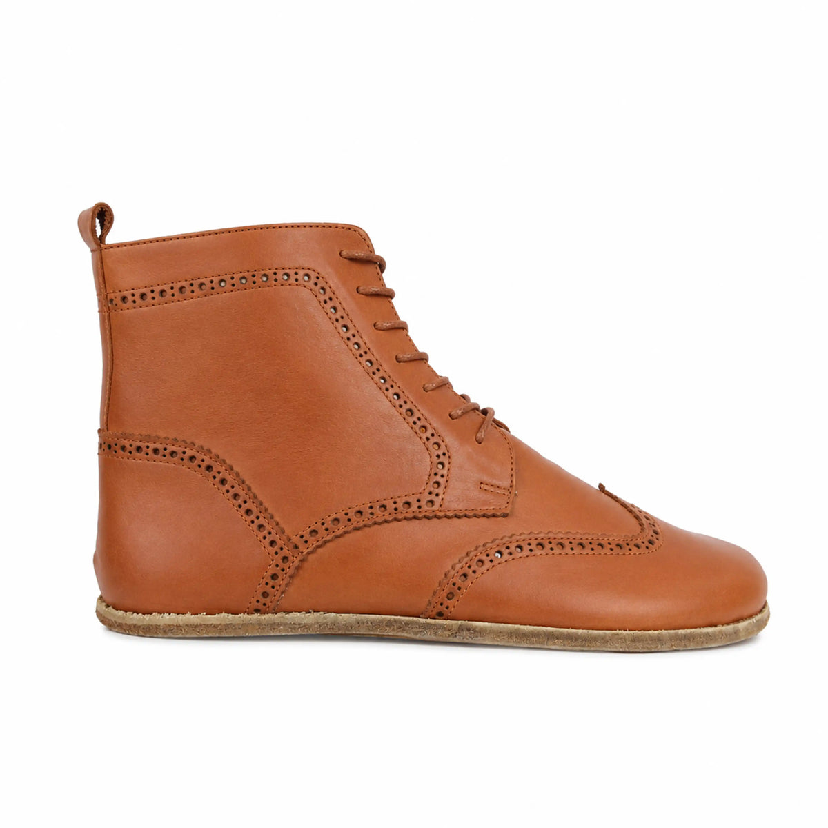 Smooth Barefoot Moccasin Boots Shoes – Classic Sole — Leather Sole – Tan