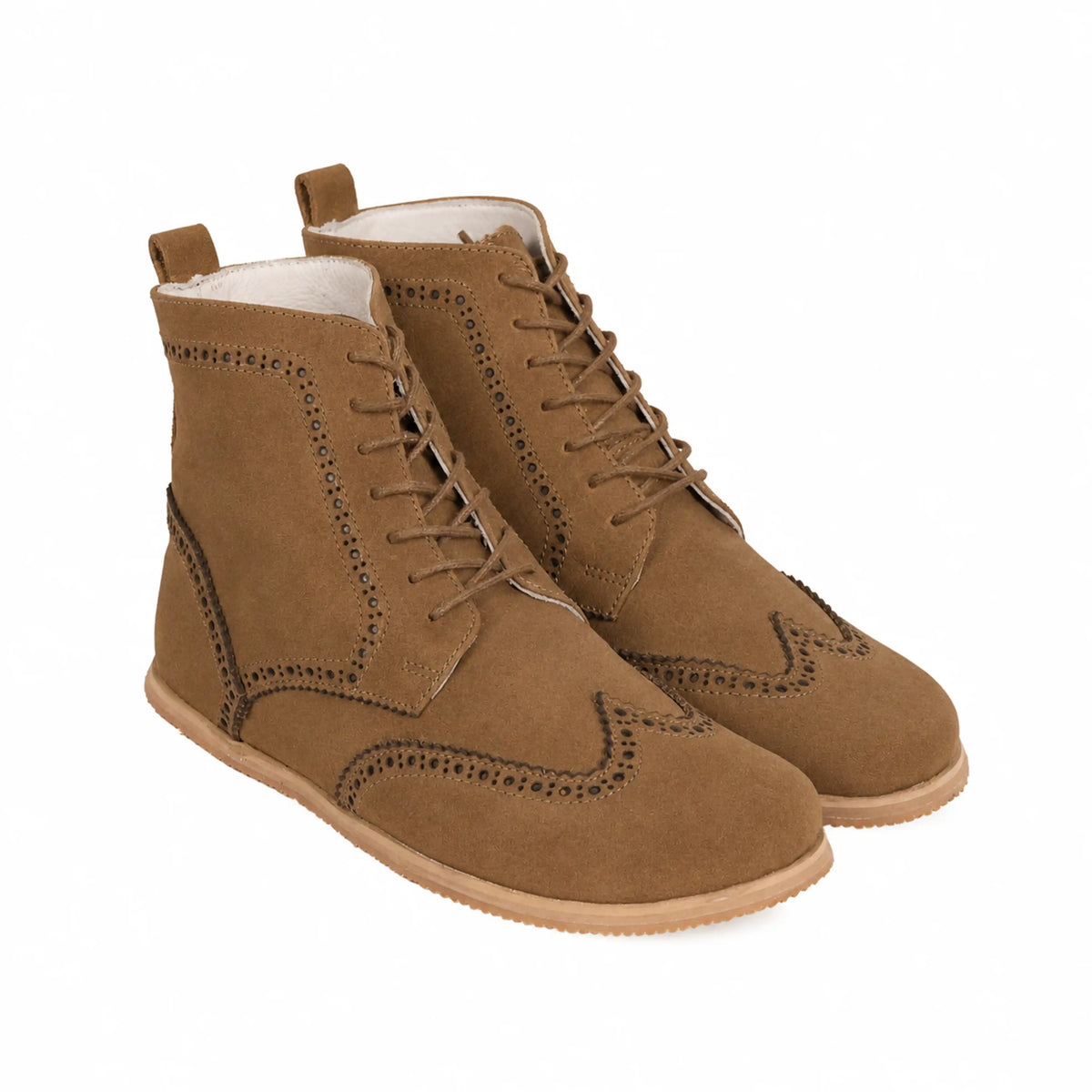 Suede Barefoot Moccasin Boots Shoes – Eva Outsole – Tan