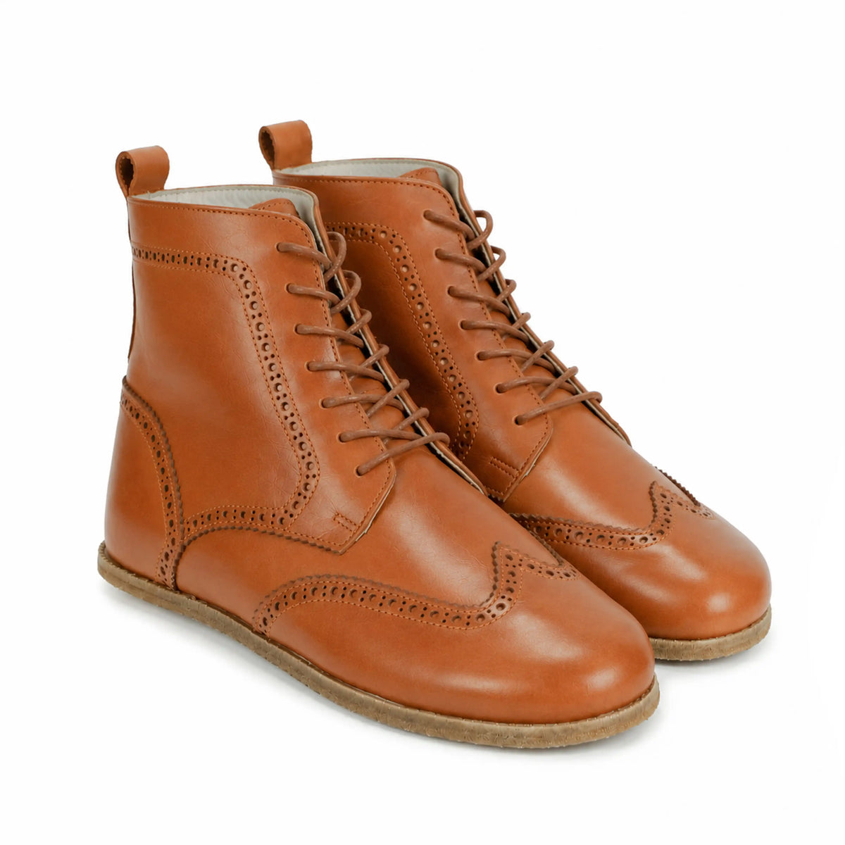 Smooth Barefoot Moccasin Boots Shoes – Classic Sole — Leather Sole – Tan