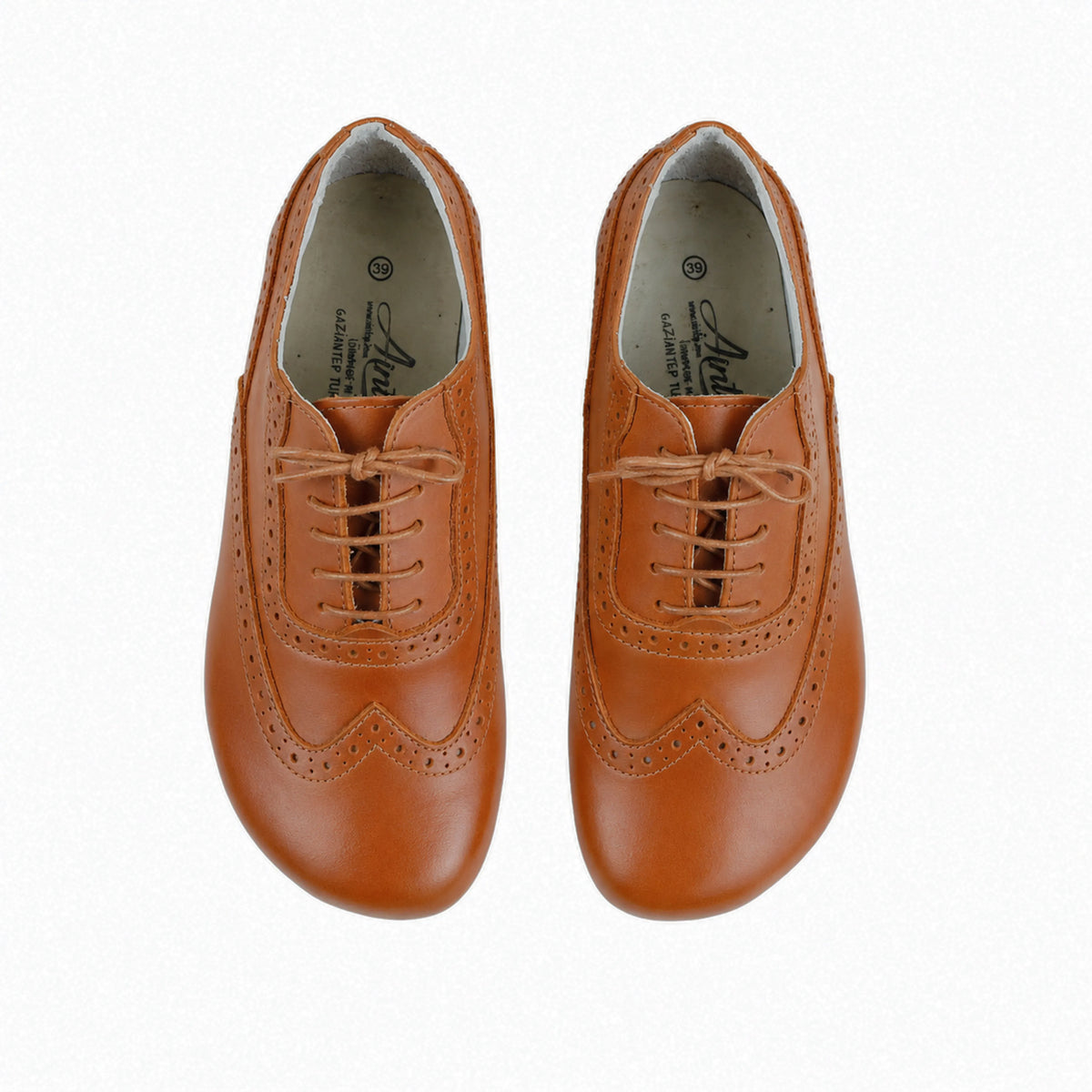 Smooth Barefoot Moccasin Shoes – Rubber Sole – Tan