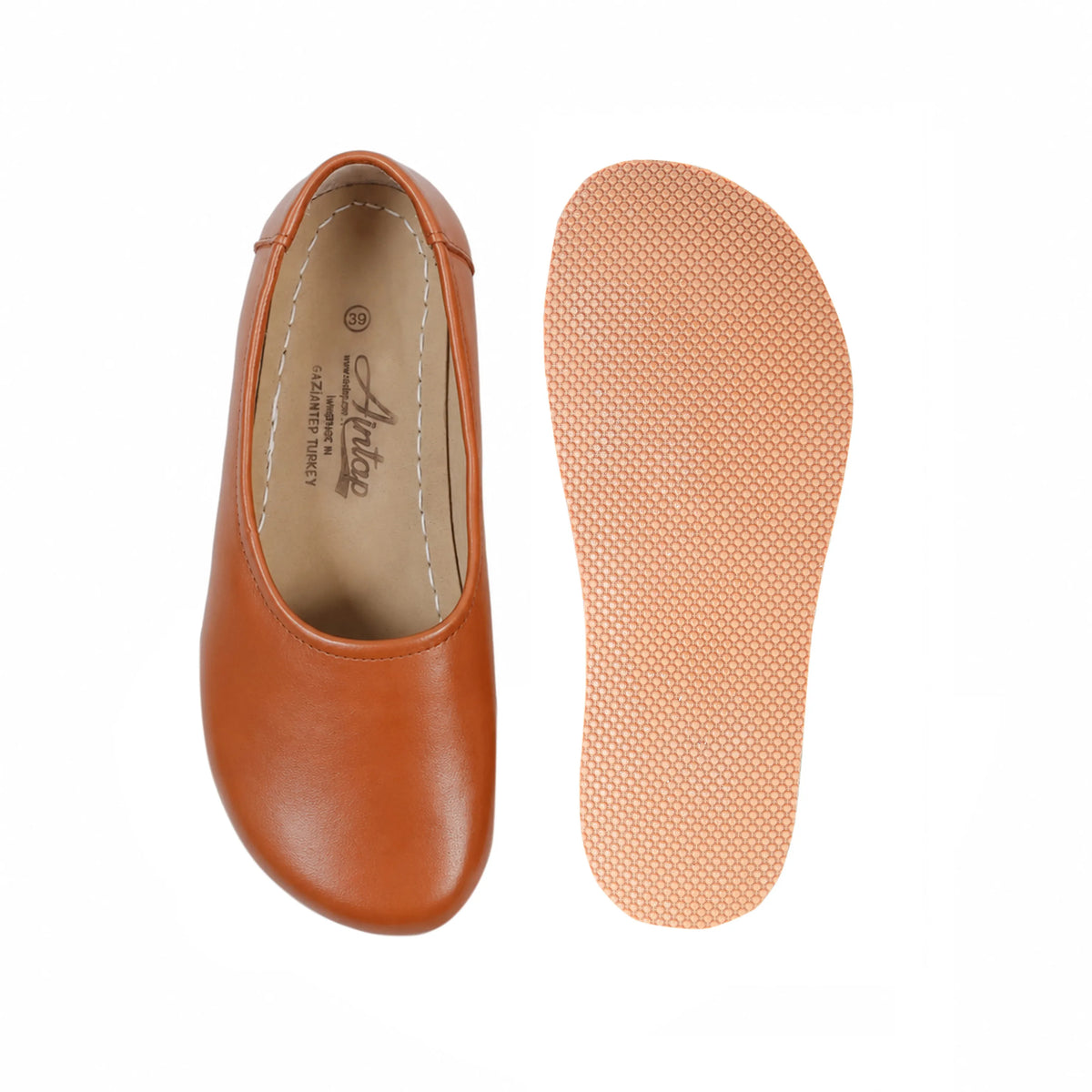 Smooth Barefoot Ballet Shoes – Rubber Sole – Tan
