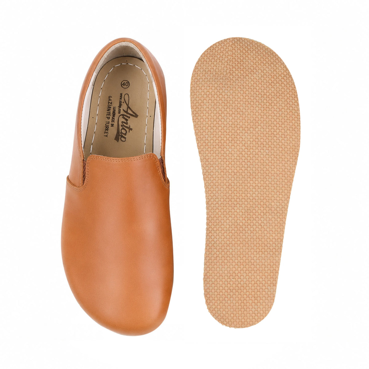 Smooth Barefoot Slip-On Shoes – Rubber Sole – Tan