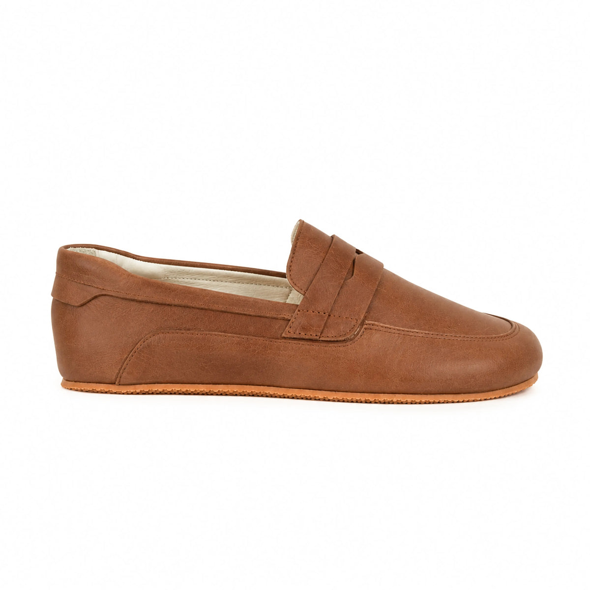 Crazy Barefoot Penny Loafer Shoes – Rubber Sole – Honey Camel