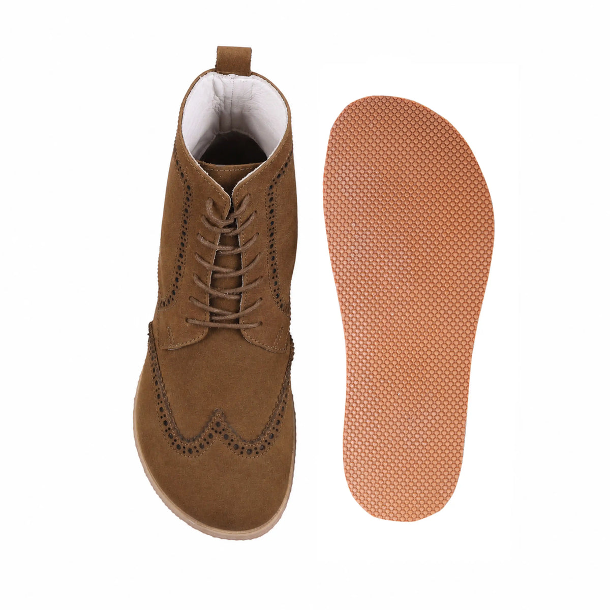 Suede Barefoot Moccasin Boots Shoes – Eva Outsole – Tan