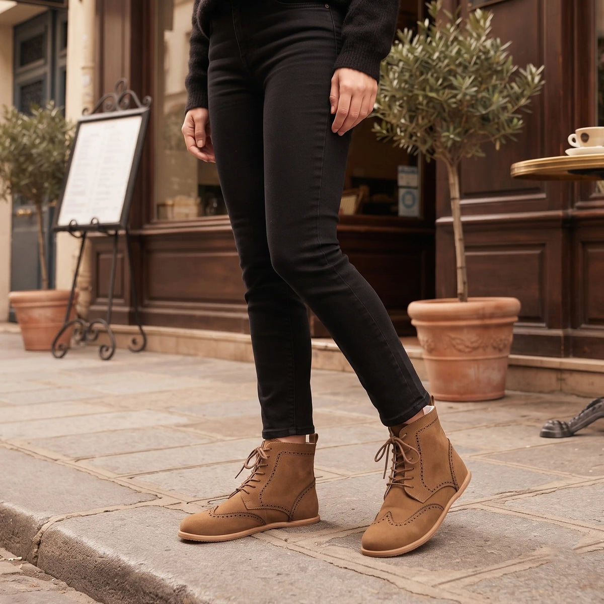 Suede Barefoot Moccasin Boots Shoes – Eva Outsole – Tan