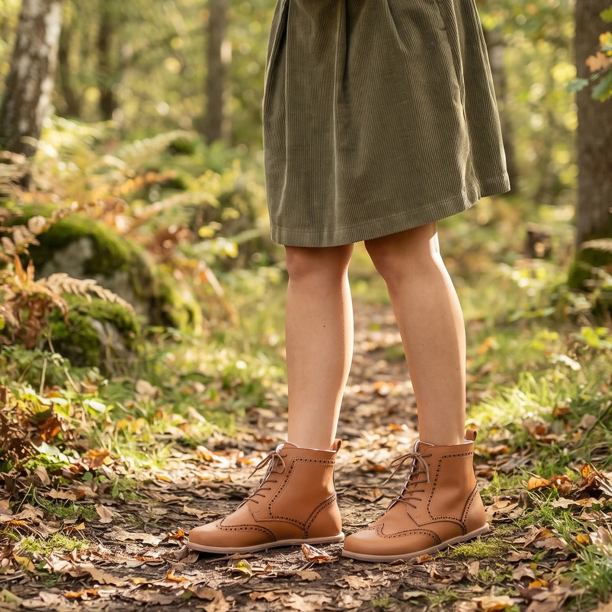 Smooth Barefoot Moccasin Boots Shoes – Eva Outsole – Tan