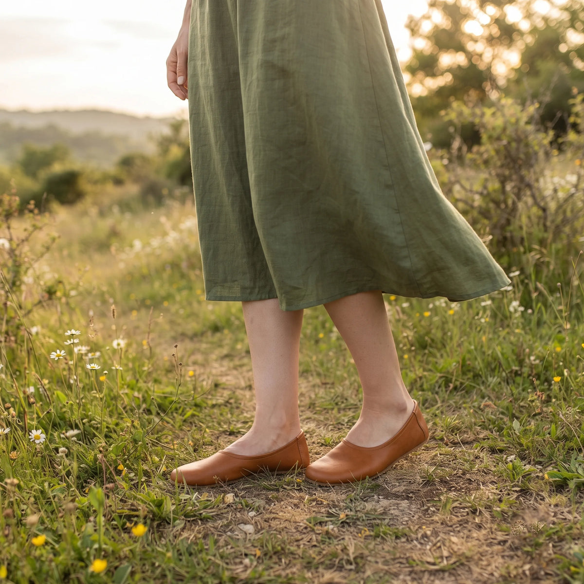 Crazy Barefoot Ballet Shoes – Rubber Sole – Honey Camel