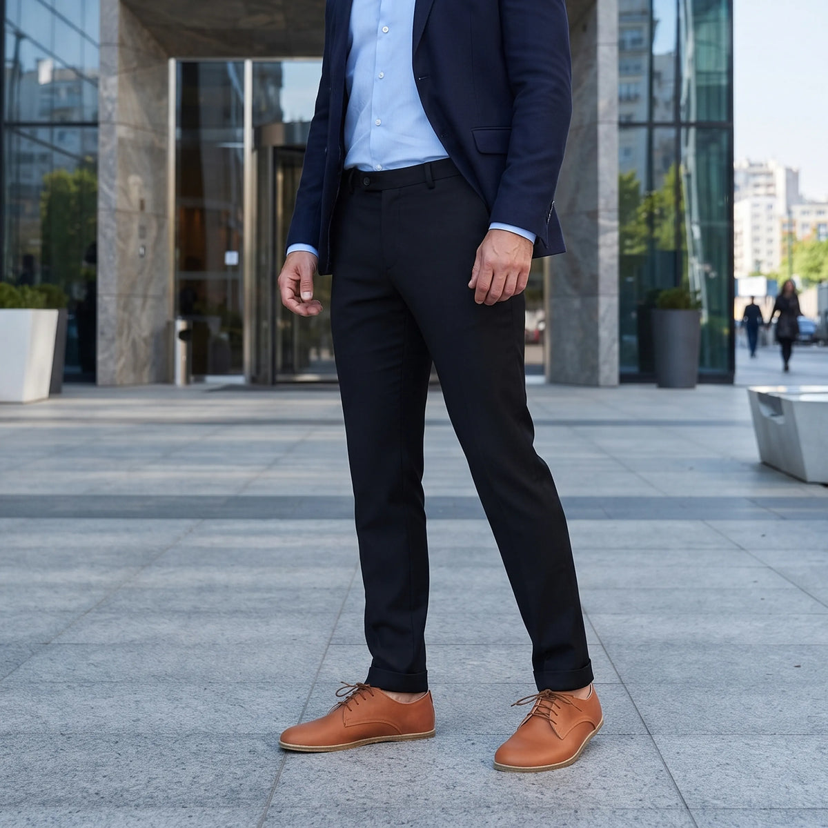Crazy Barefoot Oxford Shoes – Classic Sole — Leather Sole – Honey Camel