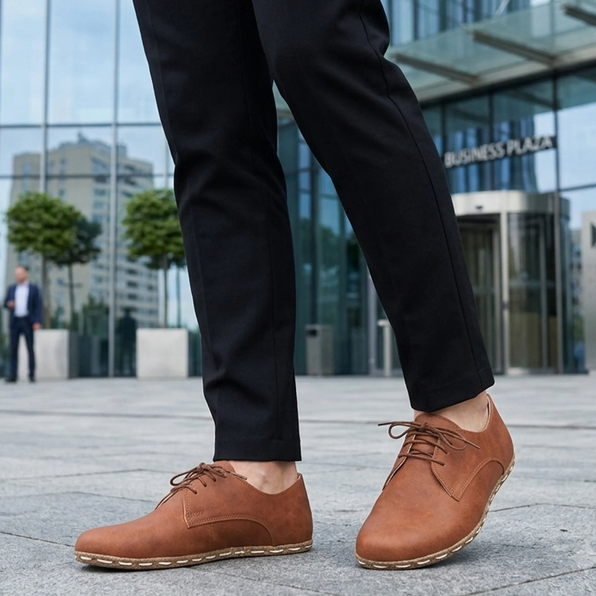 Crazy Barefoot Oxford Shoes — Leather Sole – Honey Camel