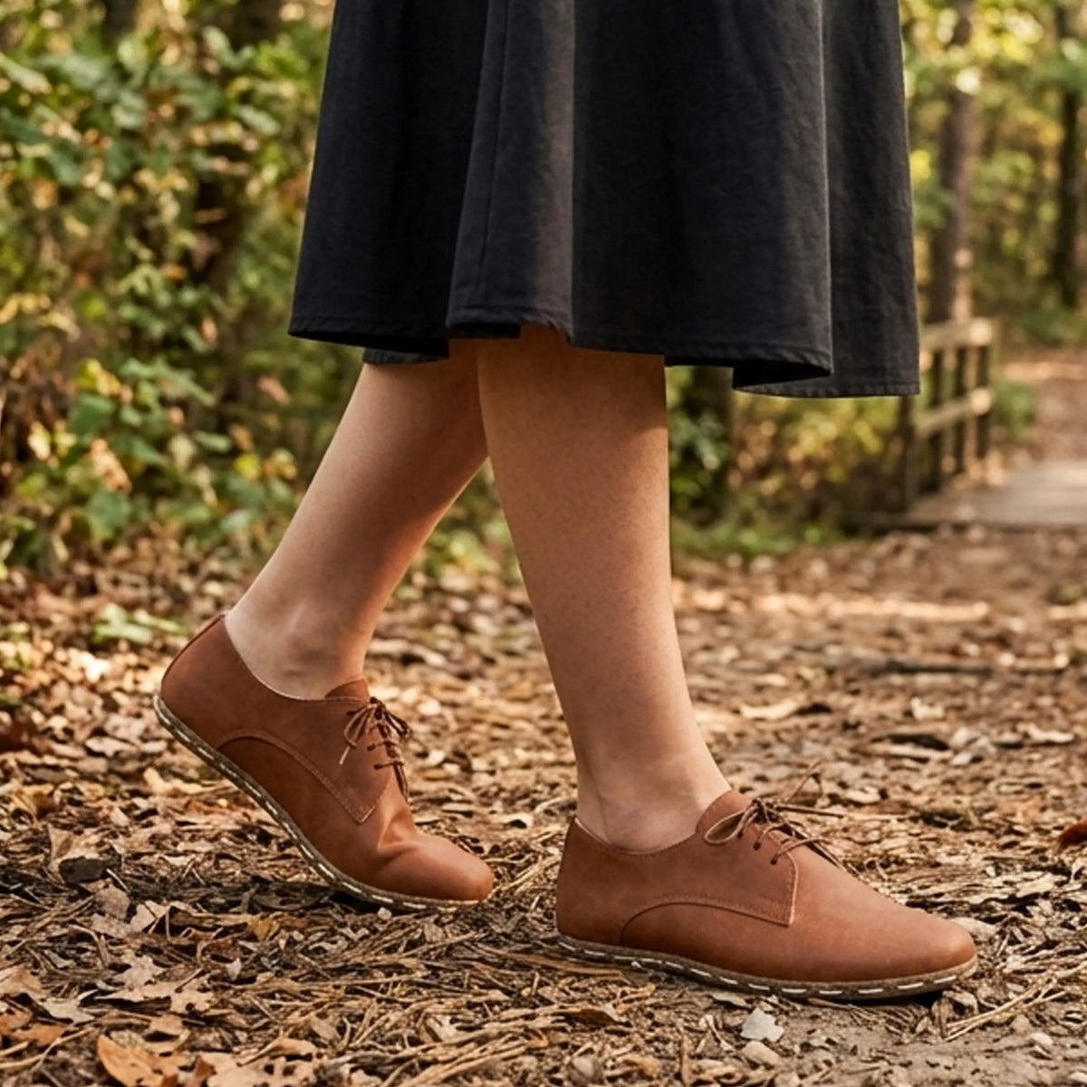 Crazy Barefoot Oxford Shoes — Leather Sole – Honey Camel