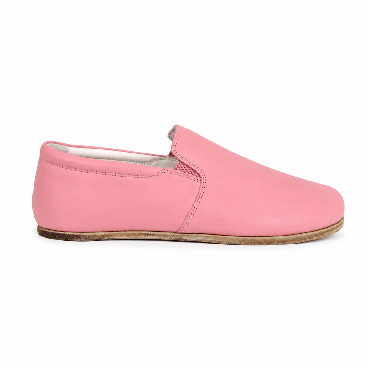 Smooth Barefoot Slip-On Shoes – Classic Sole — Leather Sole – Pink