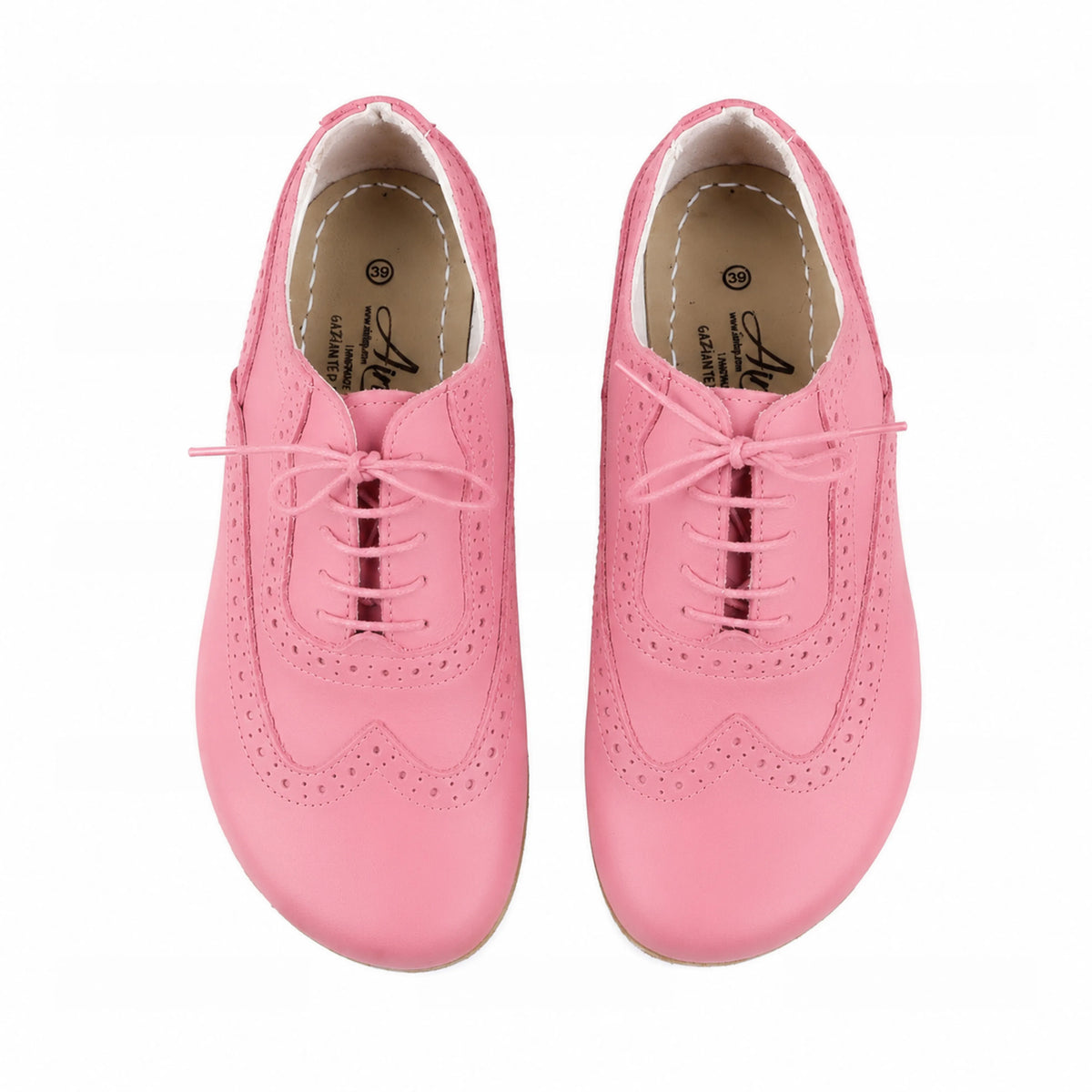 Smooth Barefoot Moccasin Shoes – Classic Sole — Leather Sole – Pink