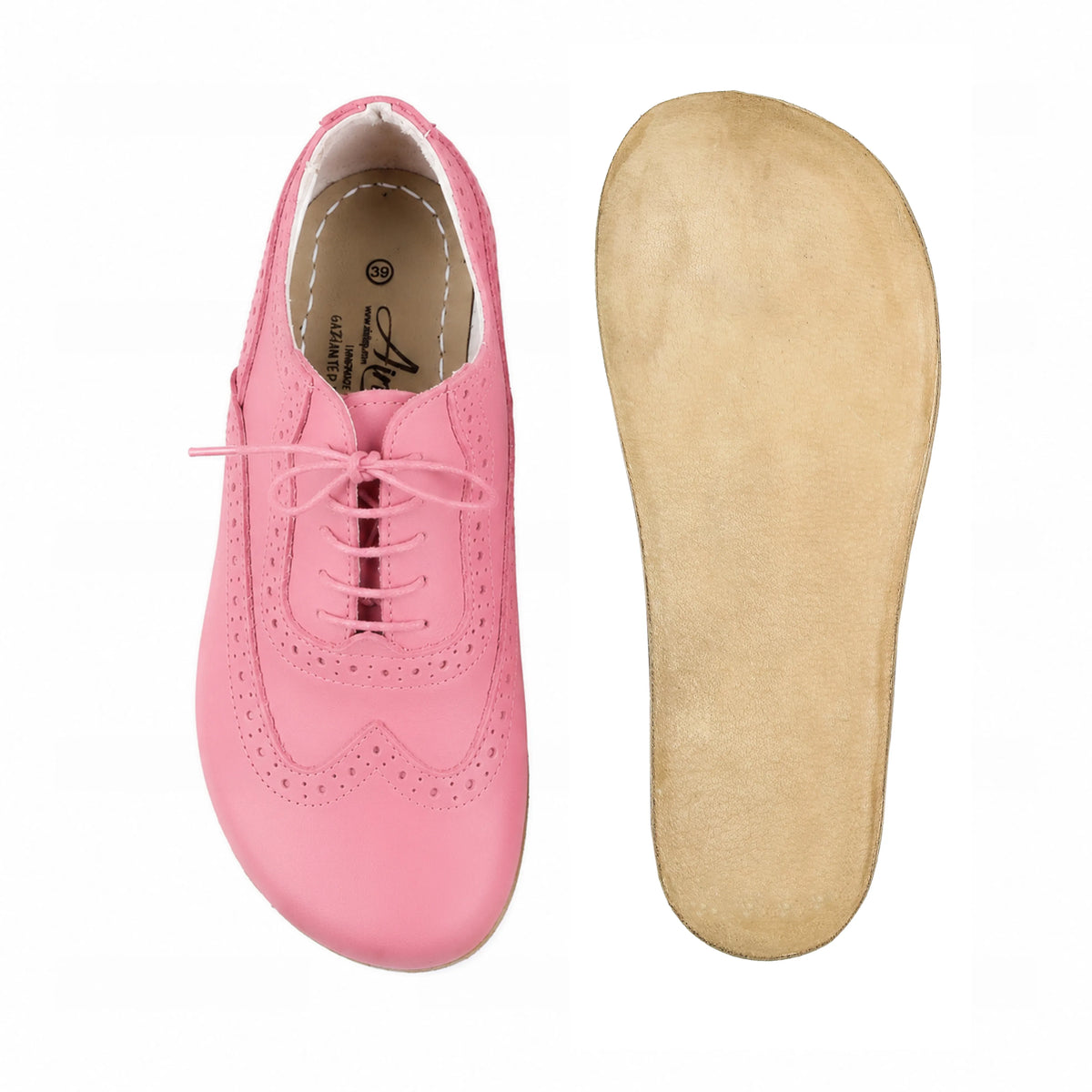 Smooth Barefoot Moccasin Shoes – Classic Sole — Leather Sole – Pink