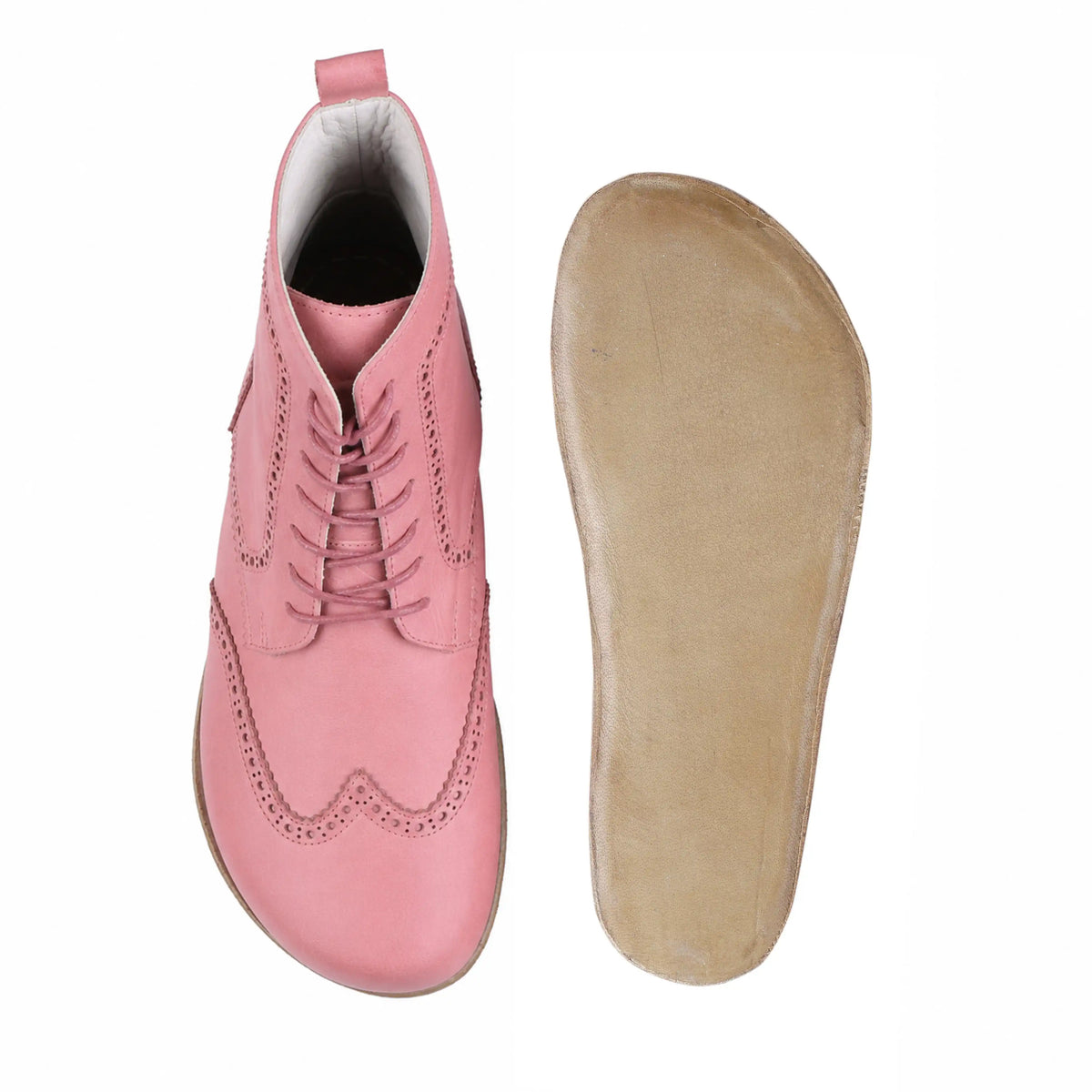 Smooth Barefoot Moccasin Boots Shoes – Classic Sole — Leather Sole – Pink