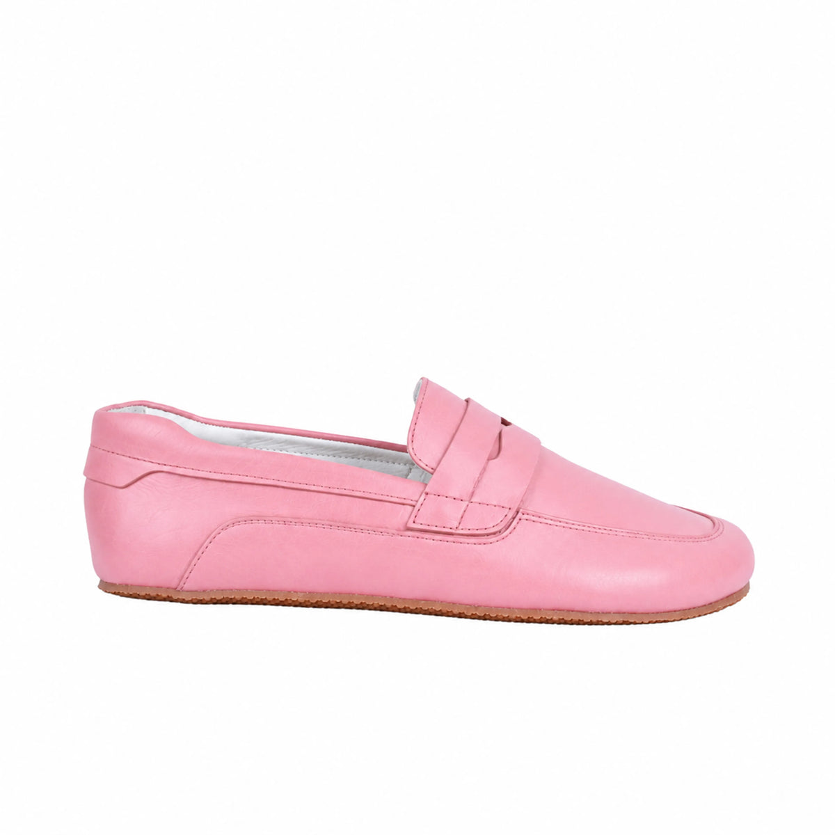 Smooth Barefoot Penny Loafer Shoes – Rubber Sole – Pink