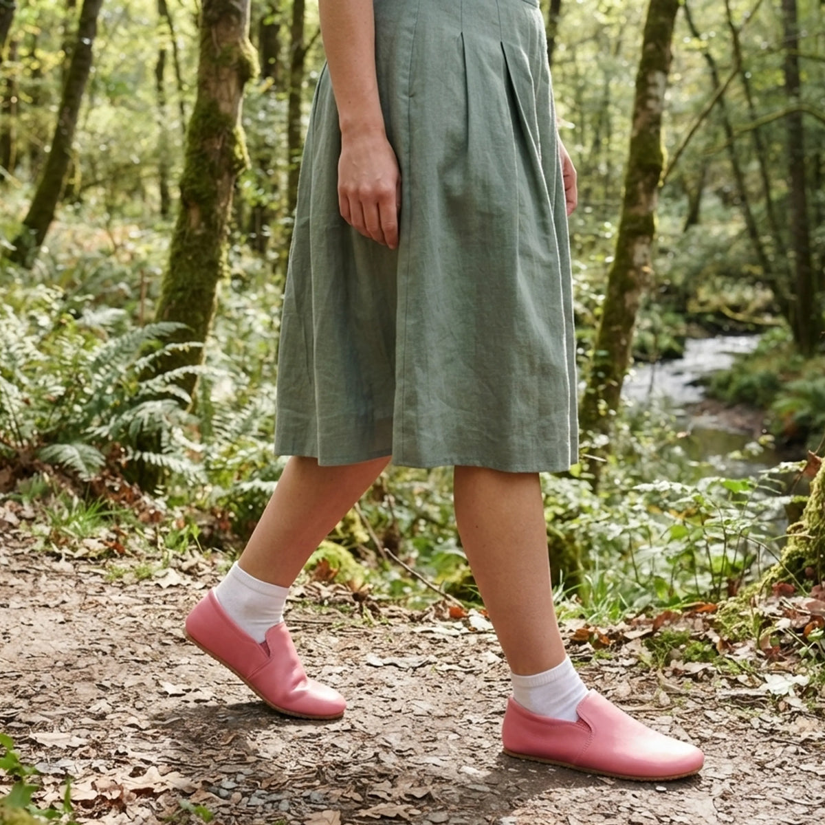 Smooth Barefoot Slip-On Shoes – Rubber Sole – Pink