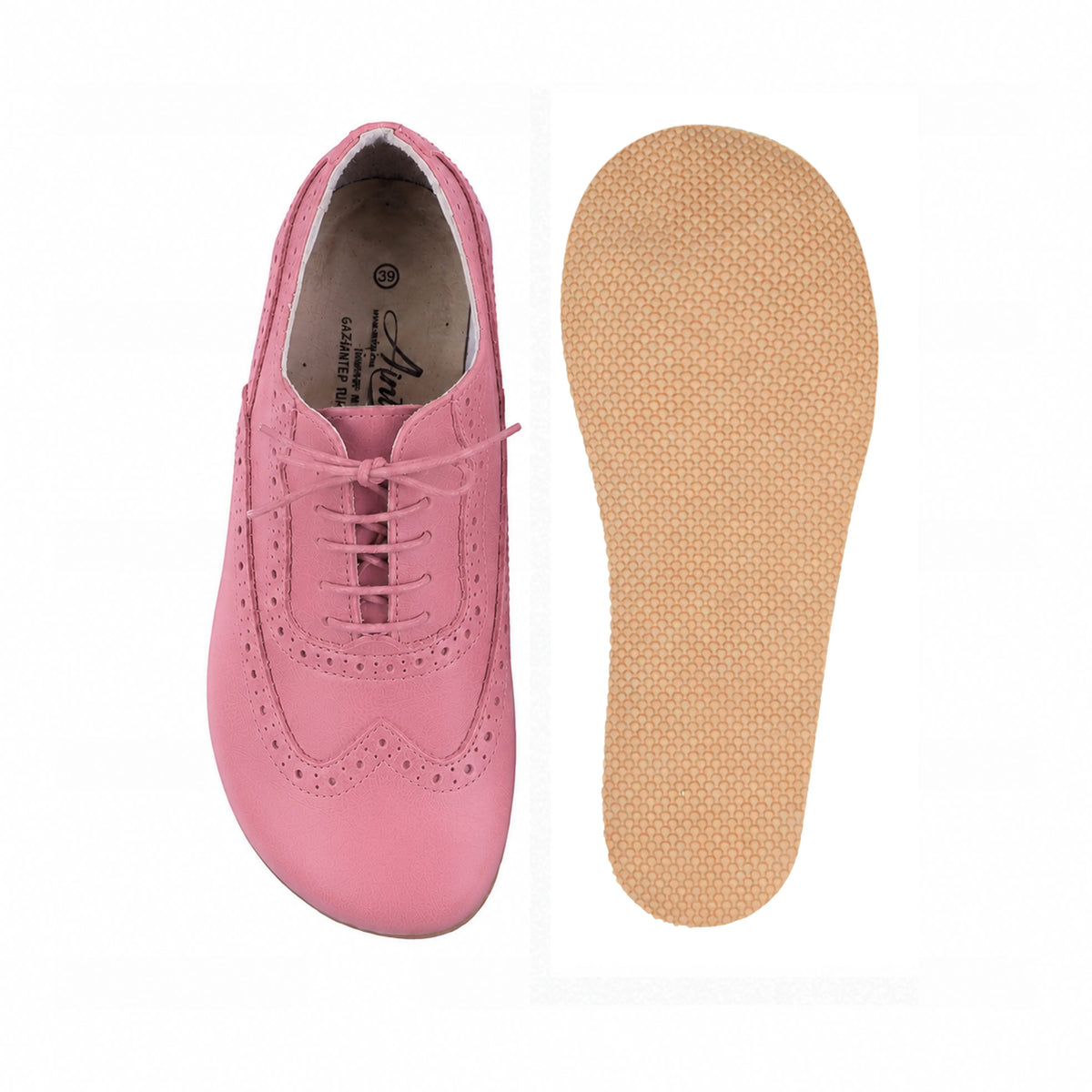 Smooth Barefoot Moccasin Shoes – Rubber Sole – Pink