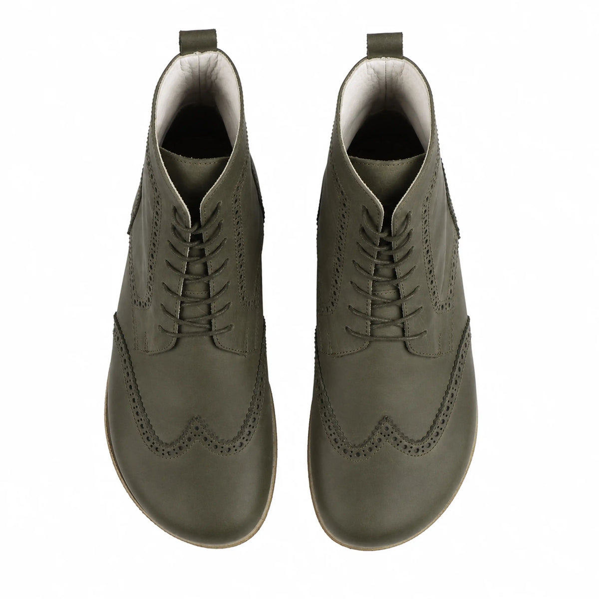 Smooth Barefoot Moccasin Boots Shoes – Classic Sole — Leather Sole – Olive Green