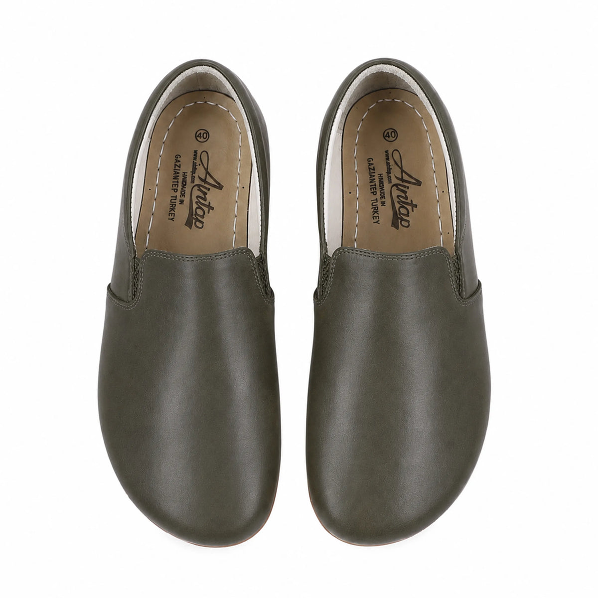 Smooth Barefoot Slip-On Shoes – Rubber Sole – Olive Green