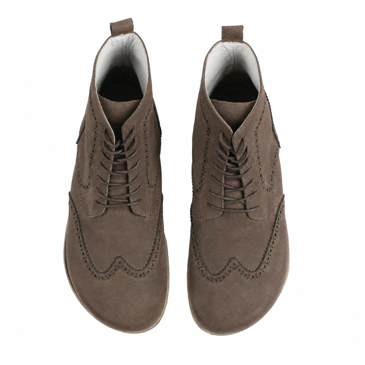 Nubuck Barefoot Moccasin Boots Shoes – Classic Sole — Leather Sole – Smoked