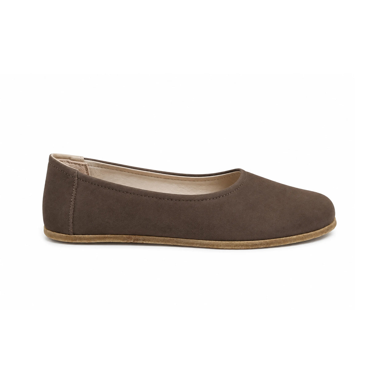 Nubuck Barefoot Ballet Shoes – Classic Sole — Leather Sole – Smoked