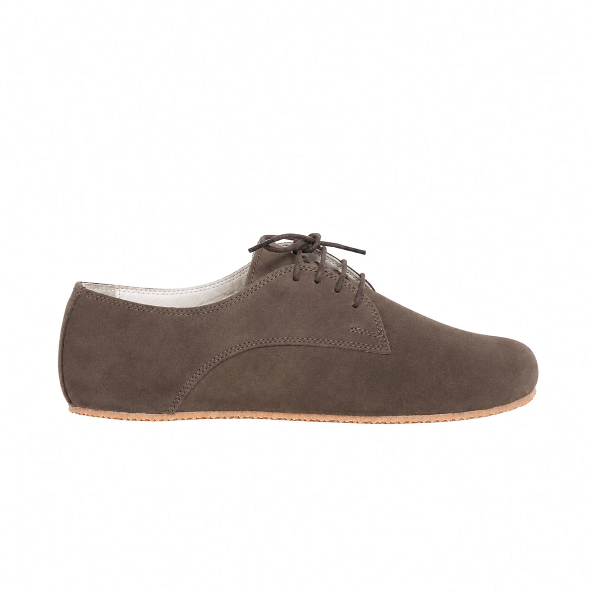Nubuck Barefoot Oxford Shoes – Rubber Sole – Smoked