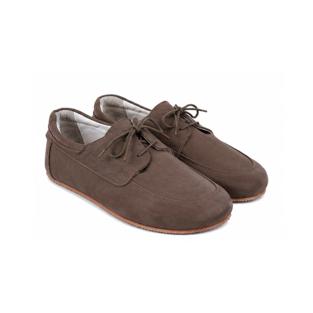 Nubuck Barefoot Laces Penny Loafer Shoes – Rubber Sole – Smoked
