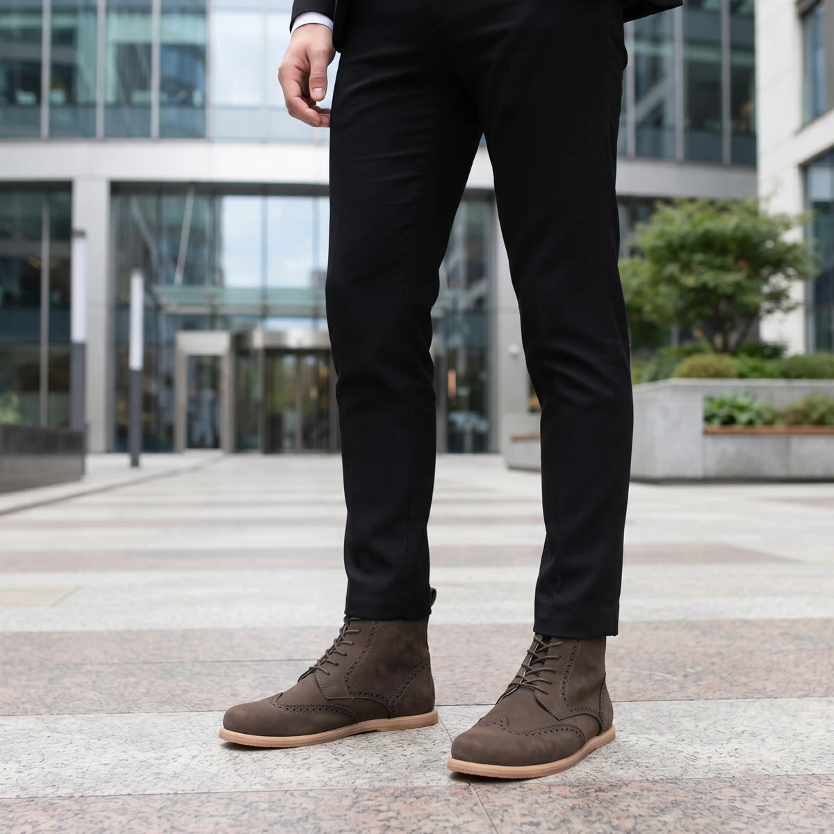 Nubuck Barefoot Moccasin Boots Shoes – Eva Outsole – Smoked