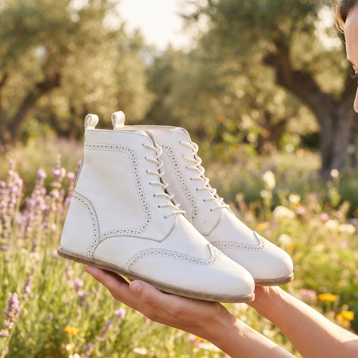 Smooth Barefoot Moccasin Boots Shoes – Classic Sole — Leather Sole – White