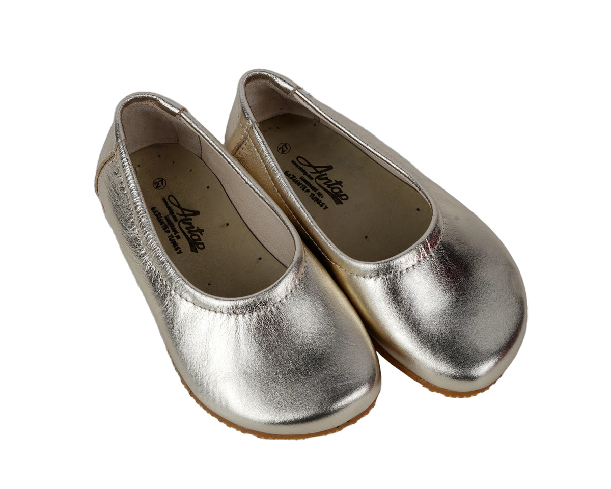 Bright Barefoot Ballet Shoes – Rubber Sole – Gold