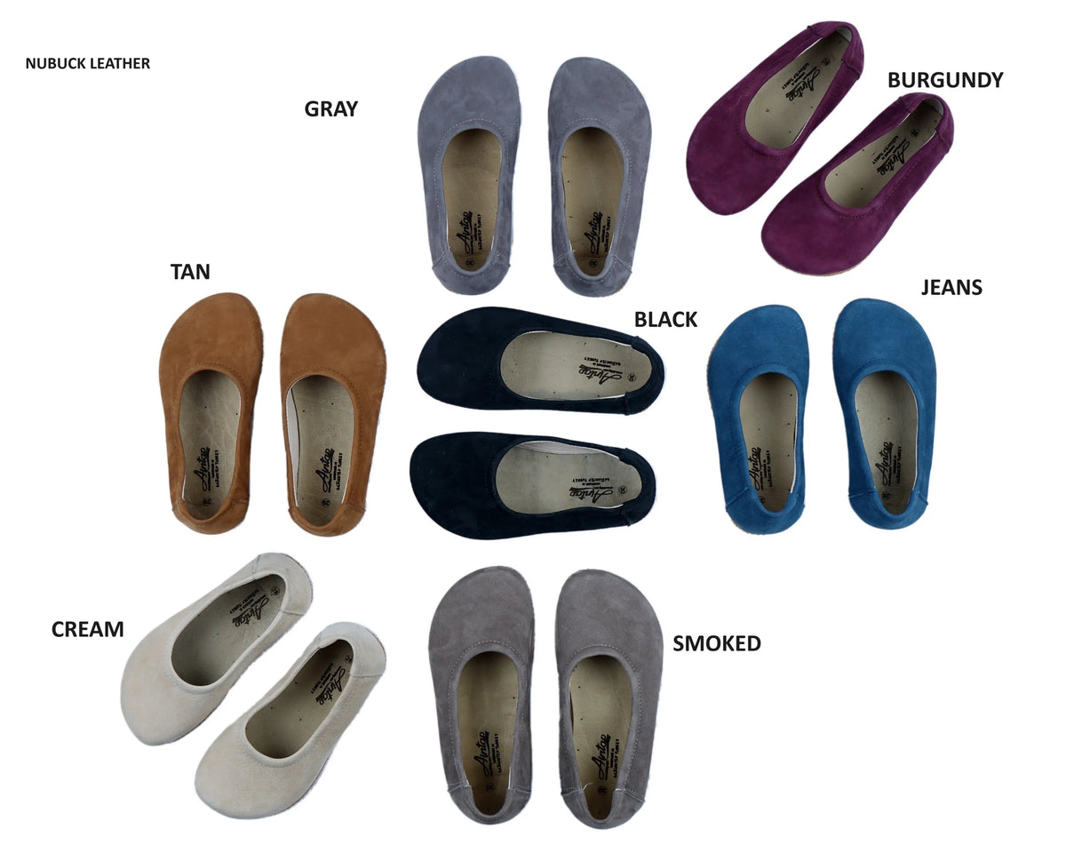 Nubuck Barefoot Ballet Shoes – Rubber Sole – Jeans