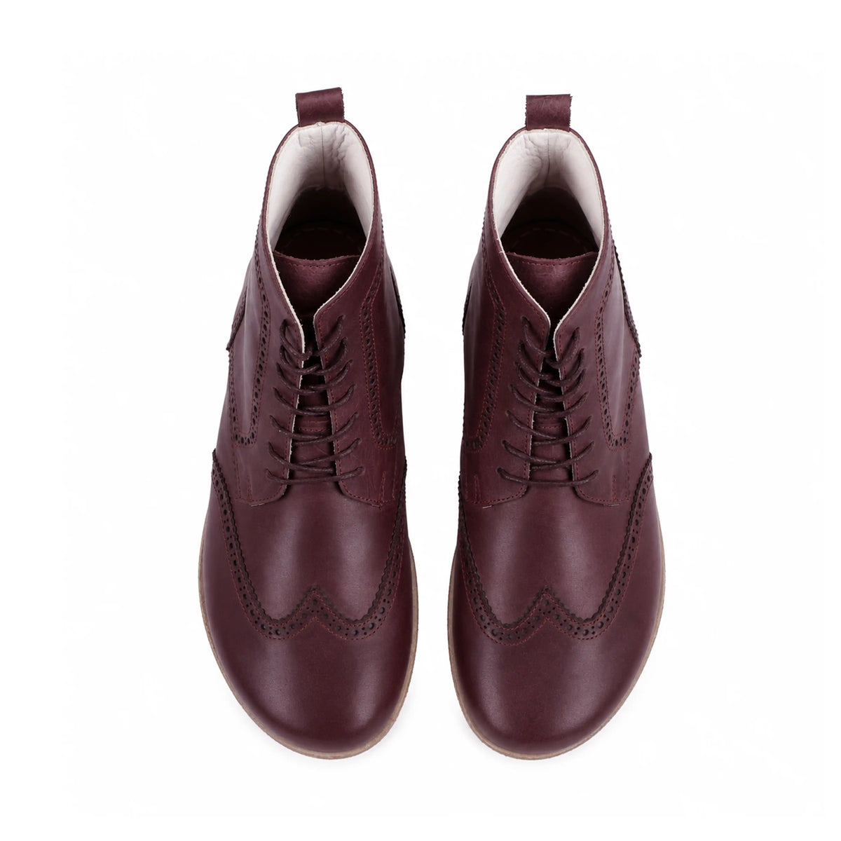 Smooth Barefoot Moccasin Boots Shoes – Classic Sole — Leather Sole – Burgundy