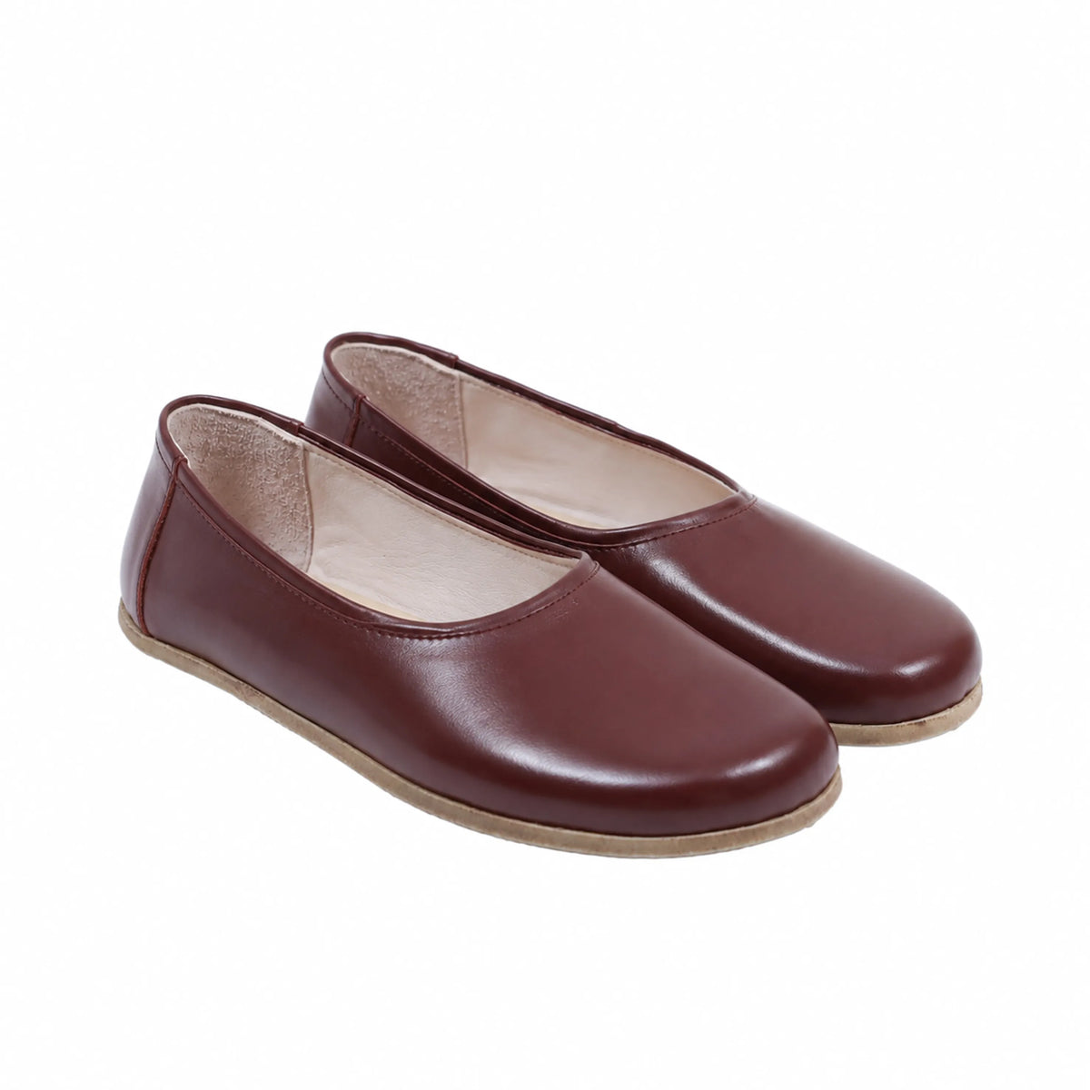 Smooth Barefoot Ballet Shoes – Classic Sole — Leather Sole – Burgundy