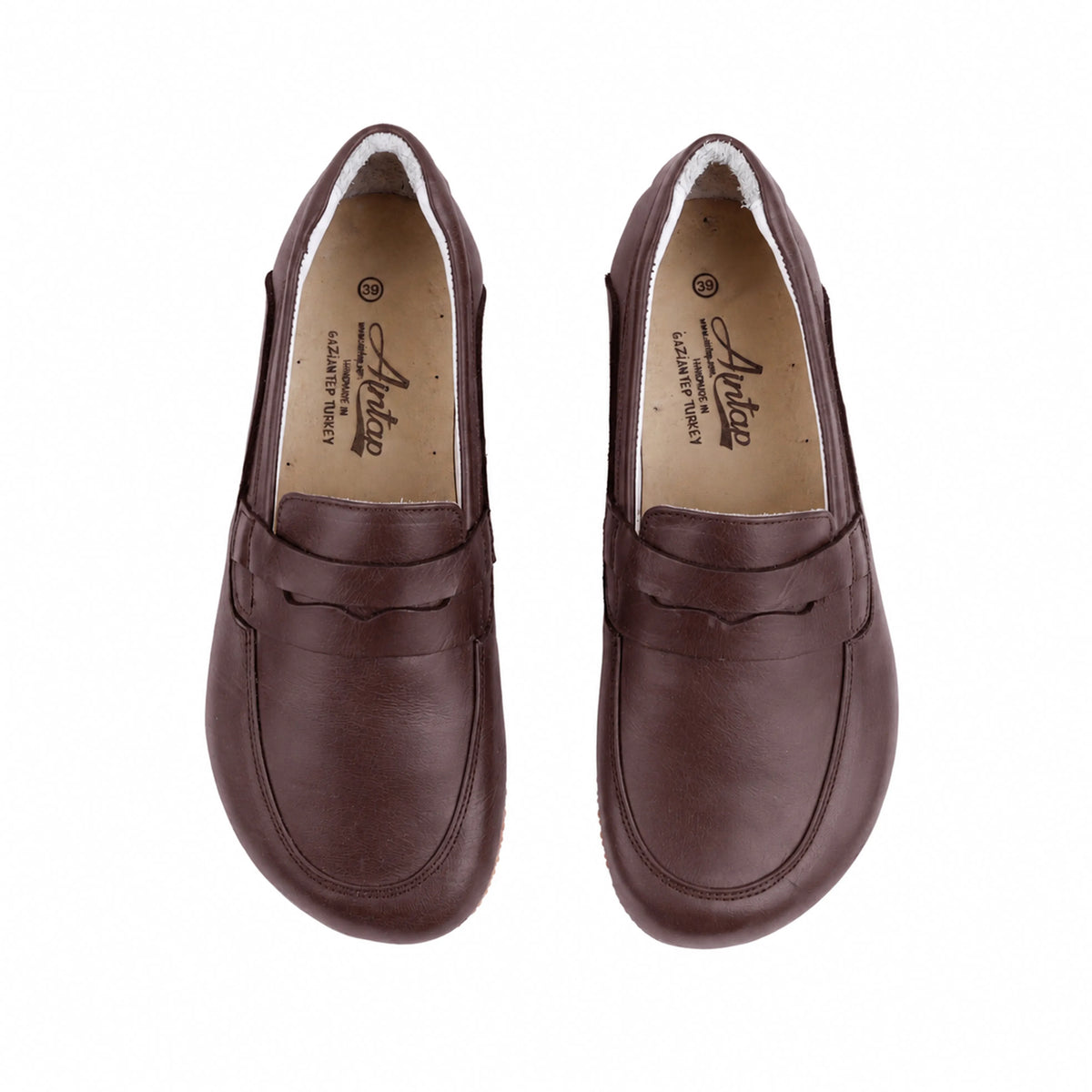 Smooth Barefoot Penny Loafer Shoes – Rubber Sole – Burgundy