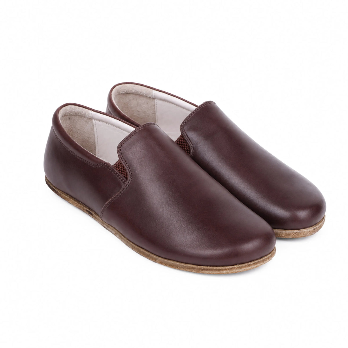 Smooth Barefoot Slip-On Shoes – Classic Sole — Leather Sole – Burgundy