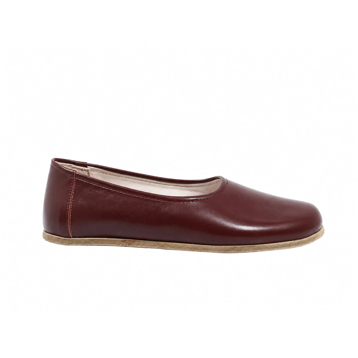 Smooth Barefoot Ballet Shoes – Classic Sole — Leather Sole – Burgundy