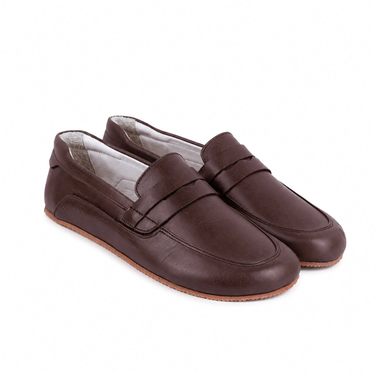 Smooth Barefoot Penny Loafer Shoes – Rubber Sole – Burgundy