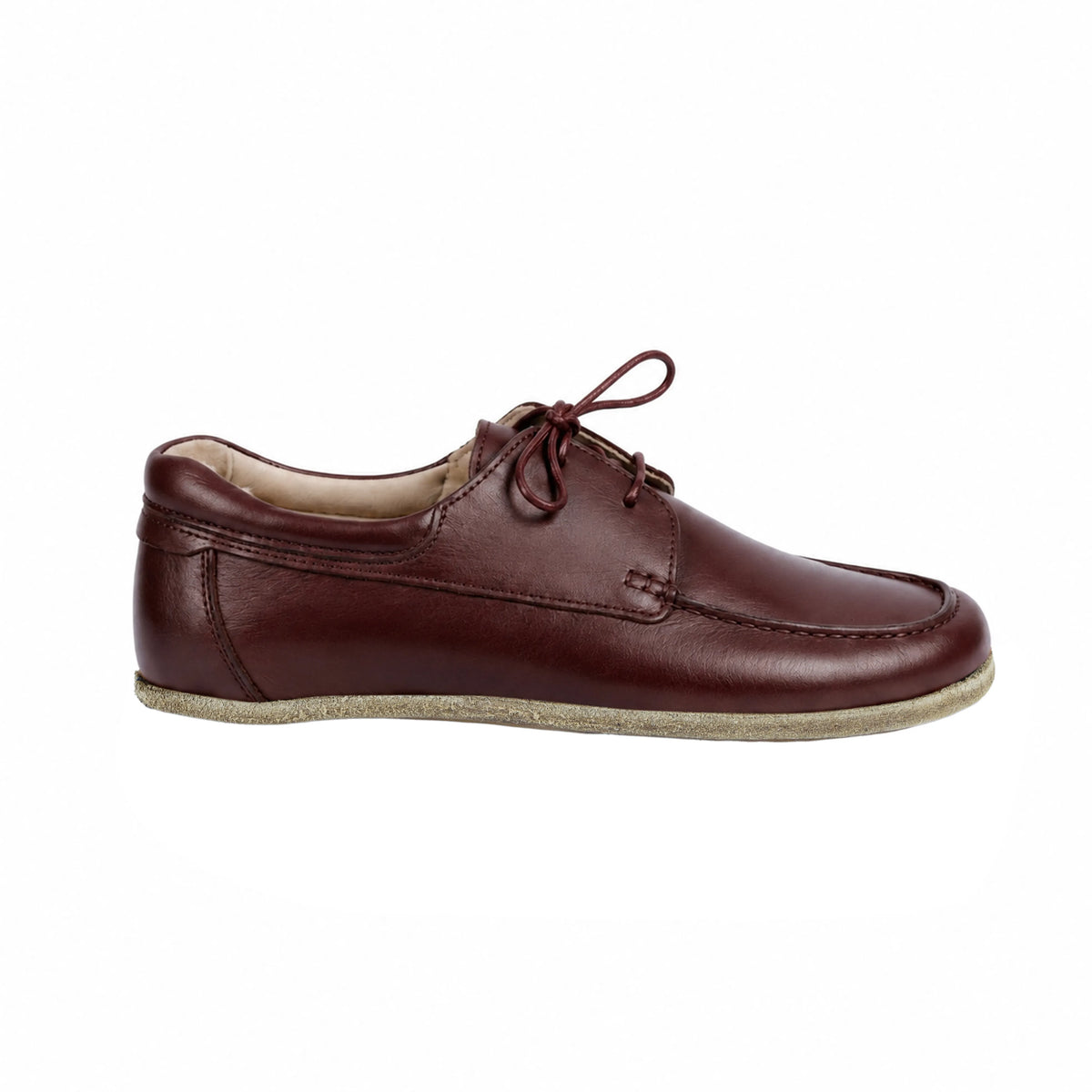 Smooth Barefoot Laces Penny Loafer Shoes – Classic Sole — Leather Sole – Burgundy