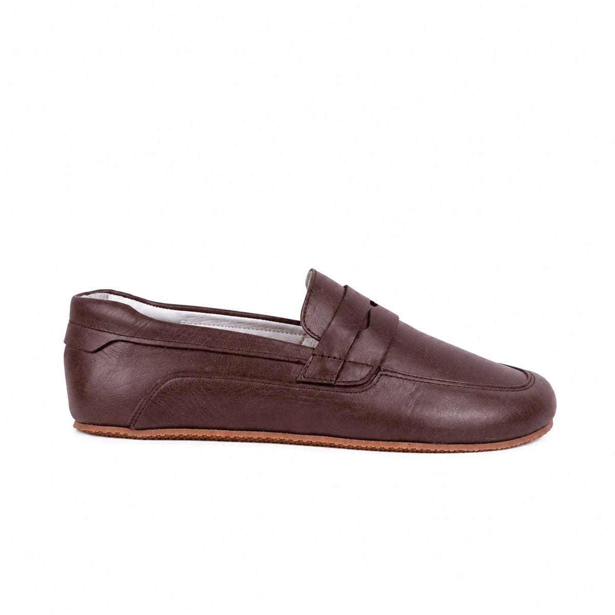 Smooth Barefoot Penny Loafer Shoes – Rubber Sole – Burgundy