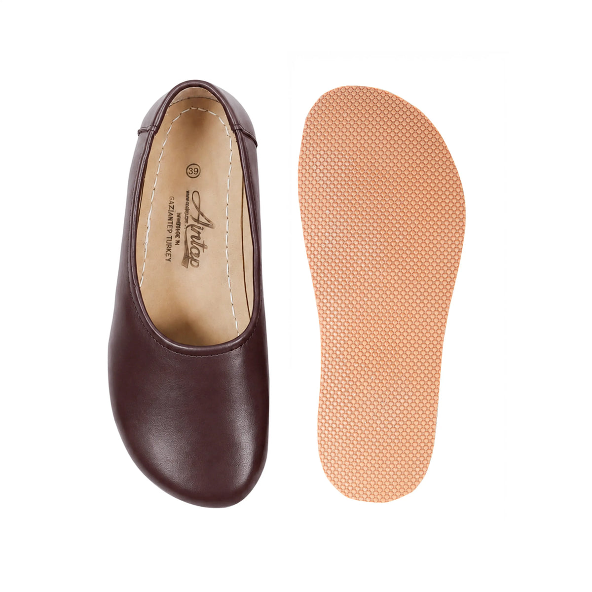 Smooth Barefoot Ballet Shoes – Rubber Sole – Burgundy